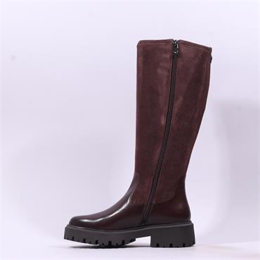 Caprice Dilara Chunky Stretch Knee High - Dark Brown Combi