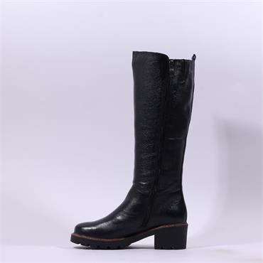 Caprice Frederike Chunky Long Boot - Black Leather