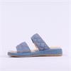 Caprice Elvana Low Two Strap Mule Sandal - Light Blue Suede