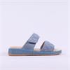 Caprice Elvana Low Two Strap Mule Sandal - Light Blue Suede