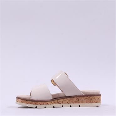 Caprice Selina Cork Platform Mule - Beige Patent