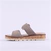 Caprice Selina Cork Platform Mule - Taupe Suede