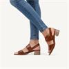 Caprice Siena Low Heel Slingback Sandal - Cognac Leather