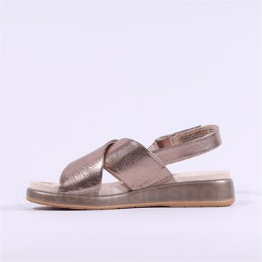 Caprice Elvana Low Criss Cross Sandal - Taupe Metallic
