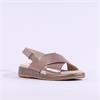 Caprice Elvana Low Criss Cross Sandal - Taupe Metallic