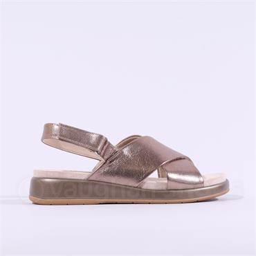 Caprice Elvana Low Criss Cross Sandal - Taupe Metallic