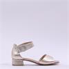 Caprice Carla Velcro Low Heel Sandal - Gold Metallic