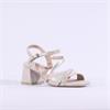 Caprice Baila Strappy Block Heel Sandal - Taupe Metallic