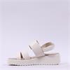 Caprice Eileen Buckle Wedge Sandal - Off White Leather