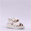 Caprice Eileen Buckle Wedge Sandal - Off White Leather