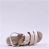 Caprice Eileen Buckle Wedge Sandal - Off White Leather