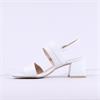 Caprice Baila Block Heel Sandal - White Leather