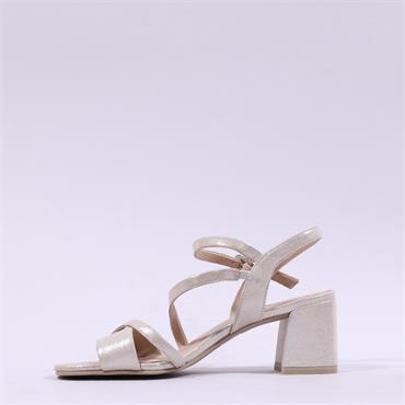 Caprice Baila Strappy Block Heel - Taupe Metallic