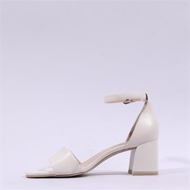 Caprice Baila Ankle Strap Block Heel - Off White