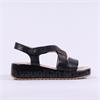 Caprice Eileen Platform Strappy Sandal - Black Leather