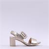 Caprice Edison Block Heel Buckle Sandal - Gold Metallic