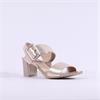 Caprice Edison Block Heel Buckle Sandal - Platinum