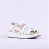 Caprice Blue Strappy Ring Buckel Sandal - White Leather