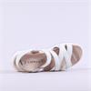 Caprice Blue Strappy Ring Buckel Sandal - White Leather