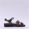 Caprice Emilia Triple Velcro Sandal - Gun Metal