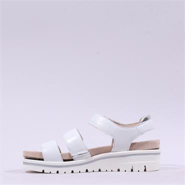 Caprice Emilia Triple Velcro Sandal - White Silver