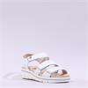 Caprice Emilia Triple Velcro Sandal - White Silver