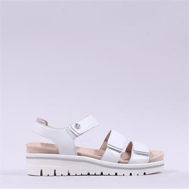 Caprice Emilia Triple Velcro Sandal - White Silver