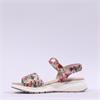 Caprice Kandy Low Wedge Velcro Sandal - Floral Metallic