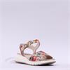 Caprice Kandy Low Wedge Velcro Sandal - Floral Metallic