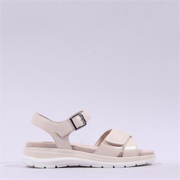 Caprice Blue CrissCross Slingback Sandal - Cream Leather