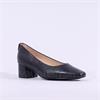 Peter Kaiser Padua Block Heel Court Shoe - Dark Navy Leather