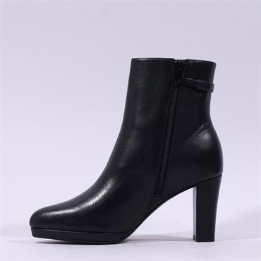 Peter Kaiser Barrie Thin Block Heel Boot - Black Leather