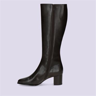 Peter Kaiser Aurora Block Heel Knee High - Black Leather