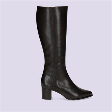 Peter Kaiser Aurora Block Heel Knee High - Black Leather