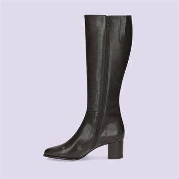 Peter Kaiser Aurora Block Heel Knee High - Dark Brown Leather