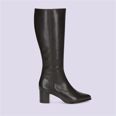 Peter Kaiser Aurora Block Heel Knee High - Dark Brown Leather