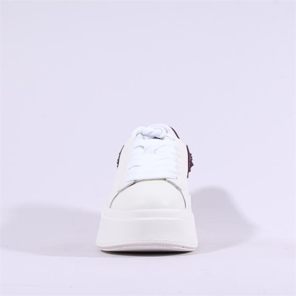 ASH Moby Rubber Platform Spikey Trainer White Burgundy Vaughan