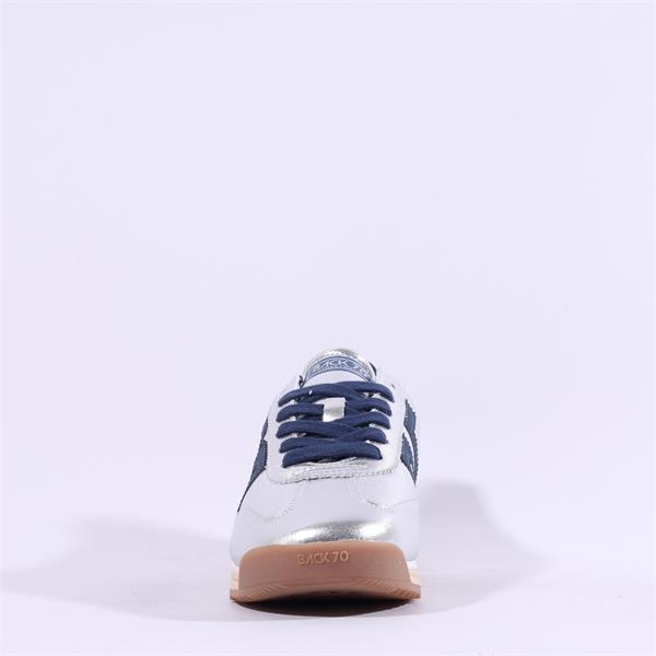 Back 70 Jogger T Toe Laced Retro Trainer Silver Navy Vaughan