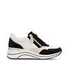 Remonte Lace Wedge Trainer With Side Zip - Black Combi