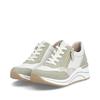 Remonte Lace Wedge Trainer With Side Zip - White Combi