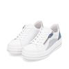 Remonte Platform Laced Trainer Side Zip - White Blue Combi