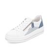 Remonte Platform Laced Trainer Side Zip - White Blue Combi