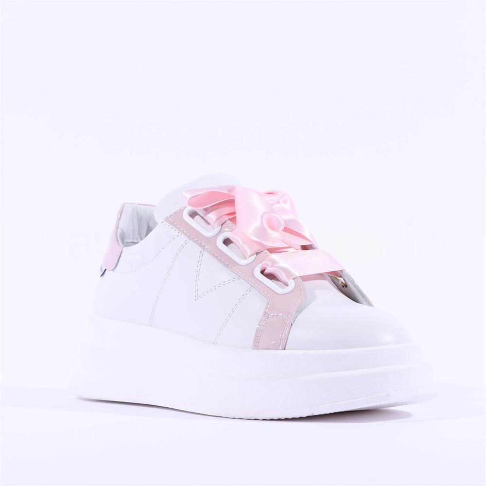 Marco Moreo Brighton Ribbon Lace Trainer White Rose Vaughan Shoes