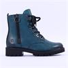 Remonte Marmor Laced Boot With Side Zip - Petrol Leather
