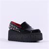 Marco Moreo Vale Slip On Studs Wedge - Black Patent