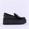 Marco Moreo Vale Slip On Studs Wedge - Black Patent