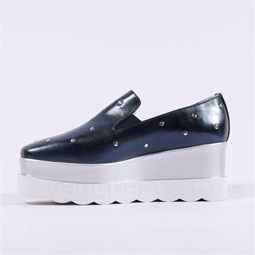Marco Moreo Vienna Slip On Studs - Navy Metallic