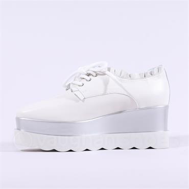 Marco Moreo Vienna Laced Frill Cuff - White Silver Leather