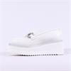 Marco Moreo Stockholm Platform Link Shoe - White Silver Leather