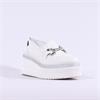 Marco Moreo Stockholm Platform Link Shoe - White Silver Leather